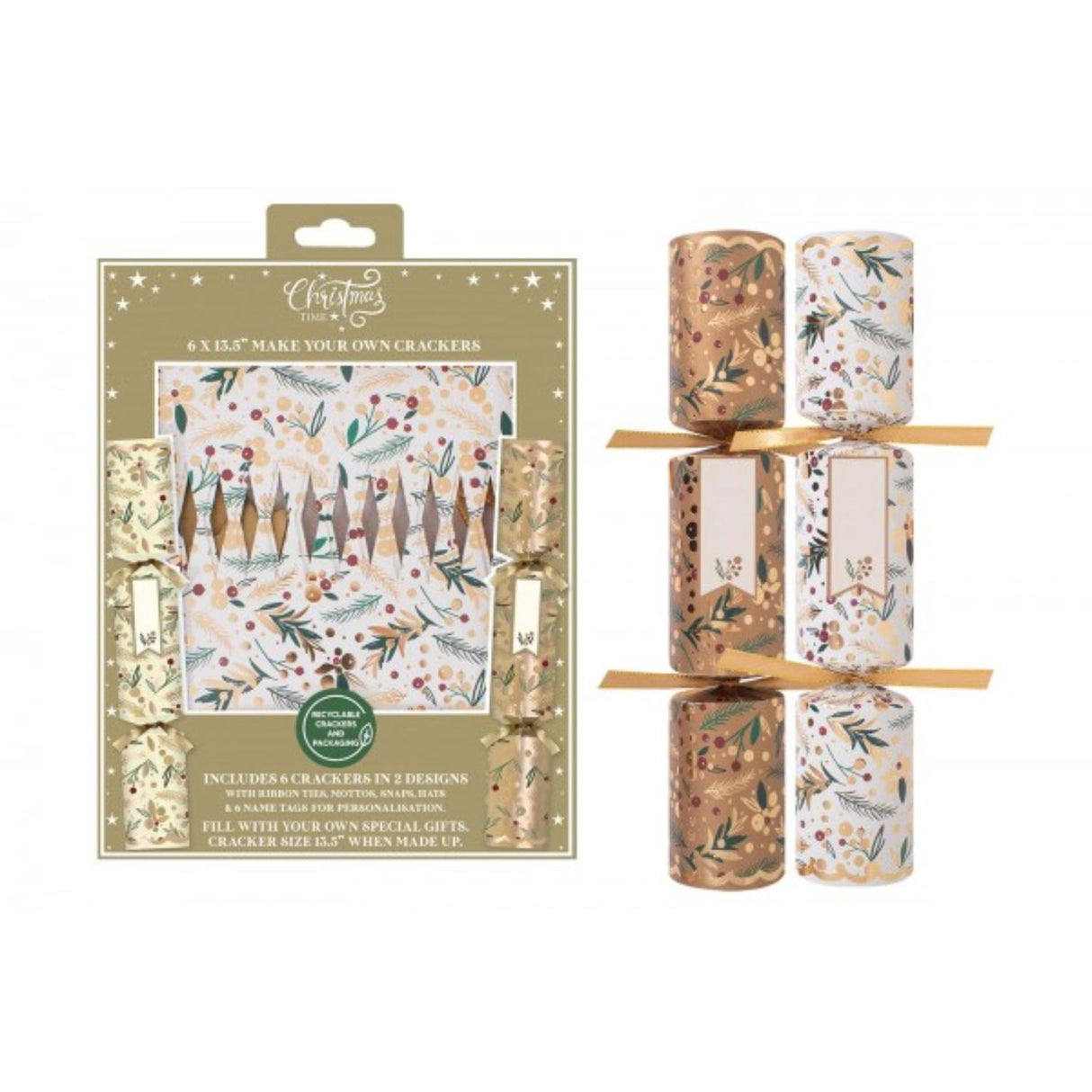 RSW 6 Deluxe Make Your Own Gold 13.5" Christmas Crackers