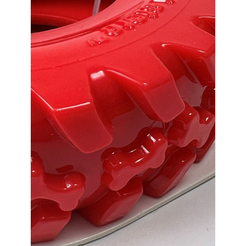 Green Jem Tuff Tyre Dog Toy Red