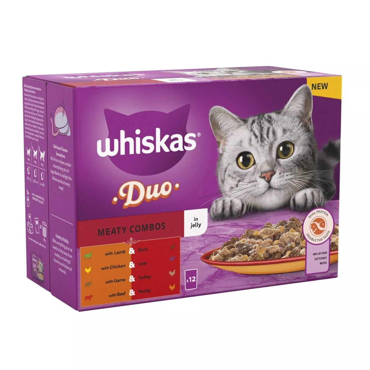 Whiskas 12x85g Duo Meaty Combos in Jelly 1+ Adult Wet Cat Food Pouches