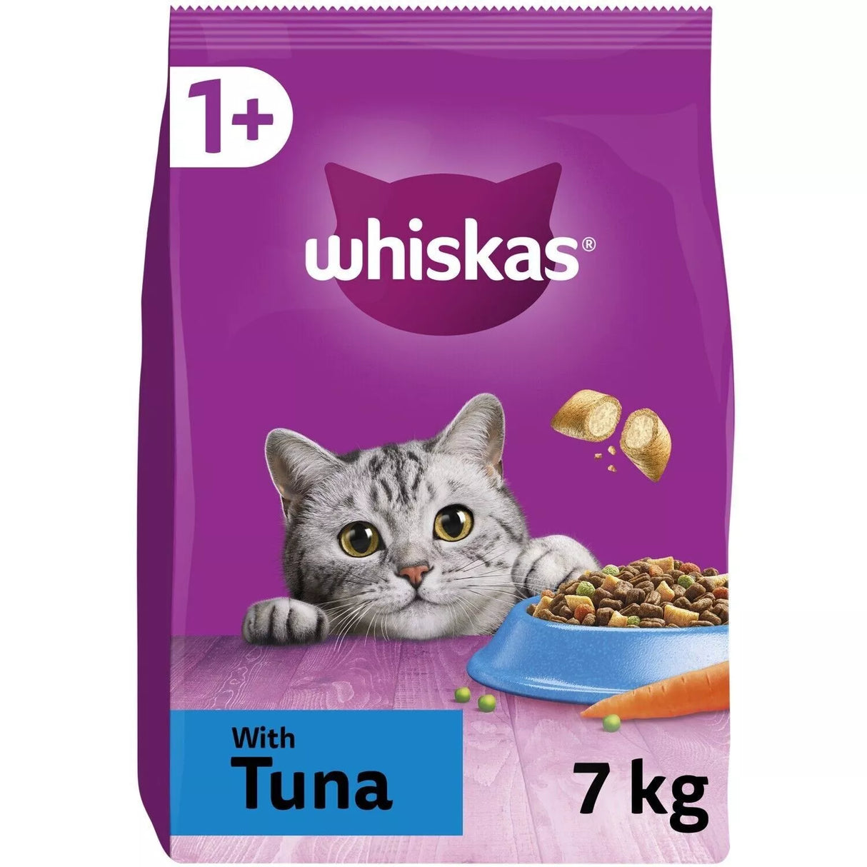 Whiskas 7kg Complete Dry Cat Food for Adult Cats with Tuna