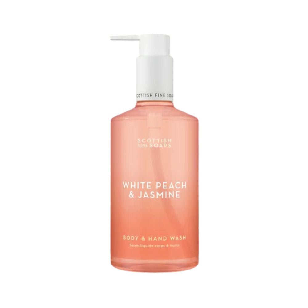 Scottish Fine Soaps 300ml White Peach & Jasmine Body & Hand Wash - Old Railway Line Garden Centre