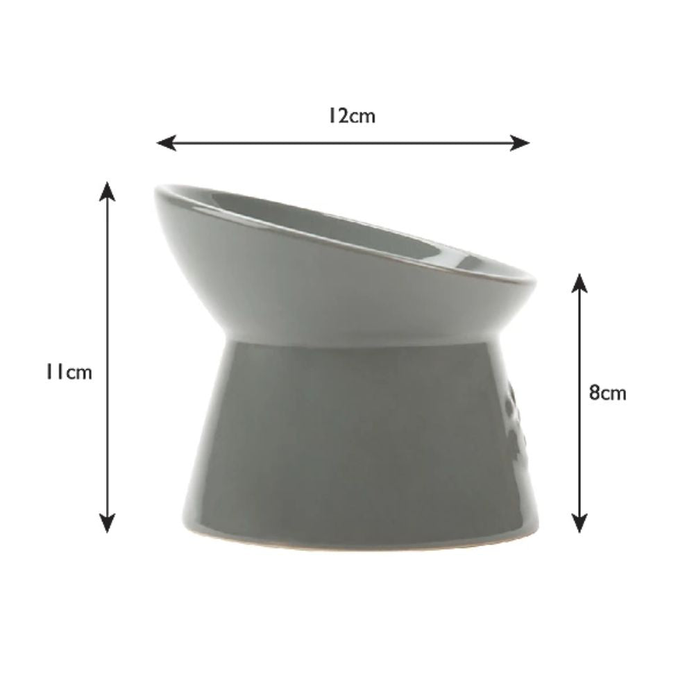 Scruffs 12cm Classic Grey Raised Cat Feeder Bowl