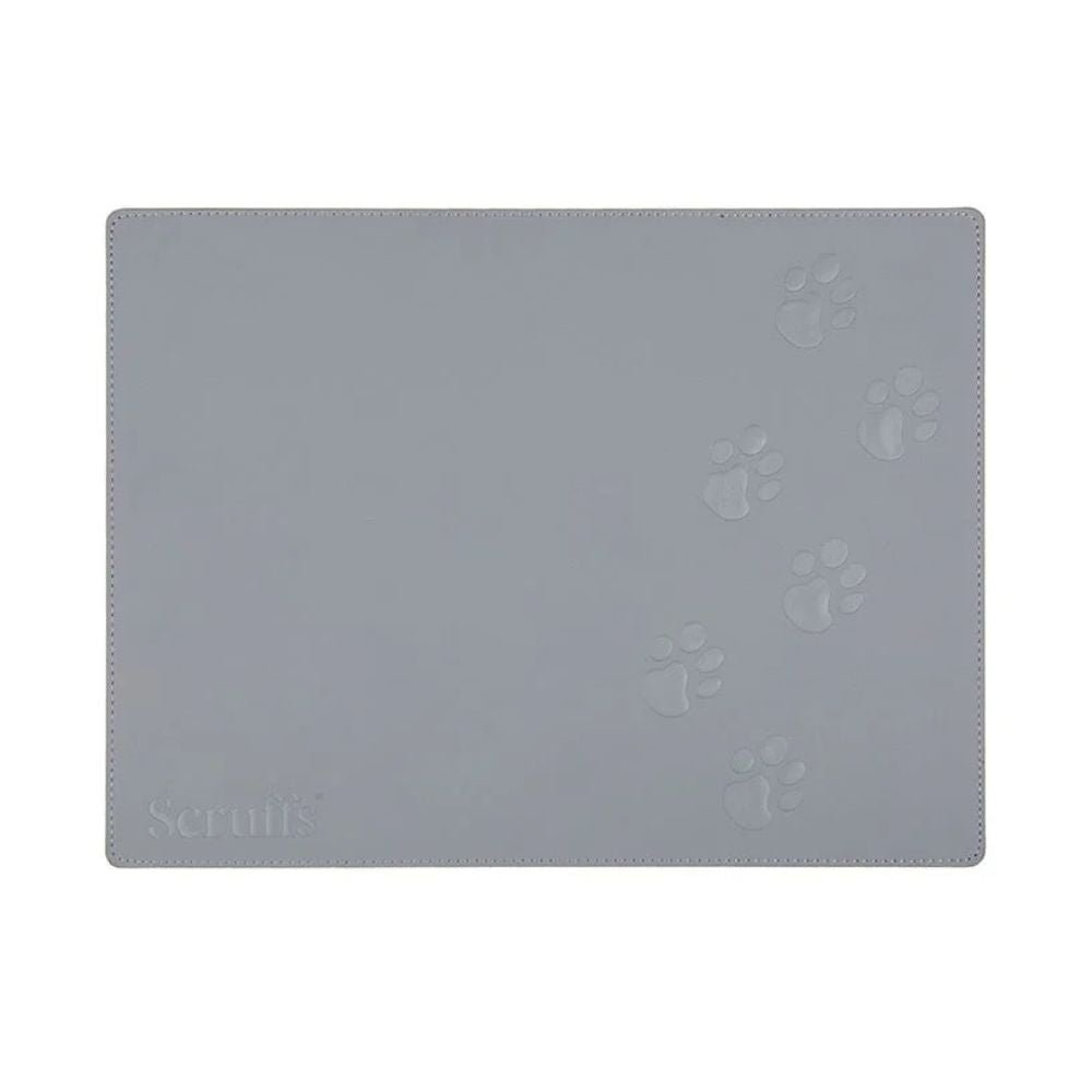 Scruffs 40cm x 30cm Faux Leather Pet Placemat - Grey - Old Railway Line Garden Centre