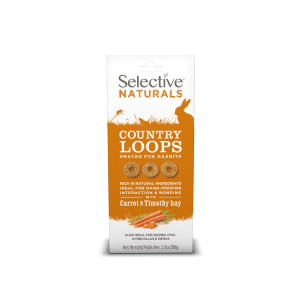 Selective Naturals 80g Country Loops with Carrot & Timothy Hay