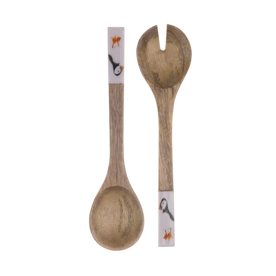 Shoeless Joe 30cm Puffin Wooden Salad Serveware - Old Railway Line Garden Centre