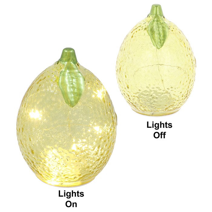 Shudehill 13cm Diamond Cut LED Lemon Clear Ornament
