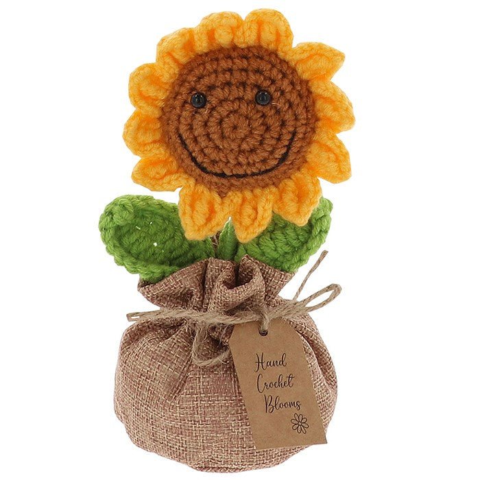 Shudehill 16cm Crochet Sunflower in Sack (Choice of 3) - Old Railway Line Garden Centre