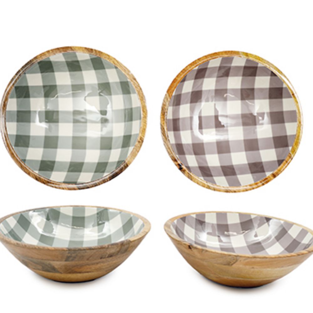 Sifcon 25cm Gingham Enamel Bowl (Choice of 2)