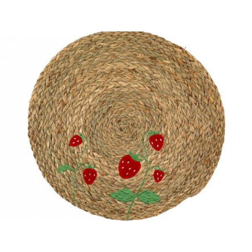 Sifcon 38cm Embroidered Strawberry Placemat