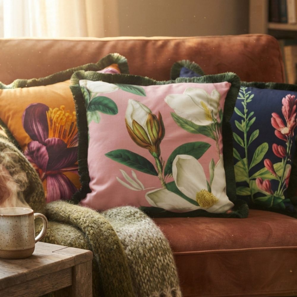 Sifcon 45cm Cosy Home Flowe Fringe Cushion
