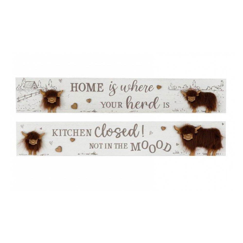 Sifcon 60cm Highland Cow Wall Plaque (Choice of 2)
