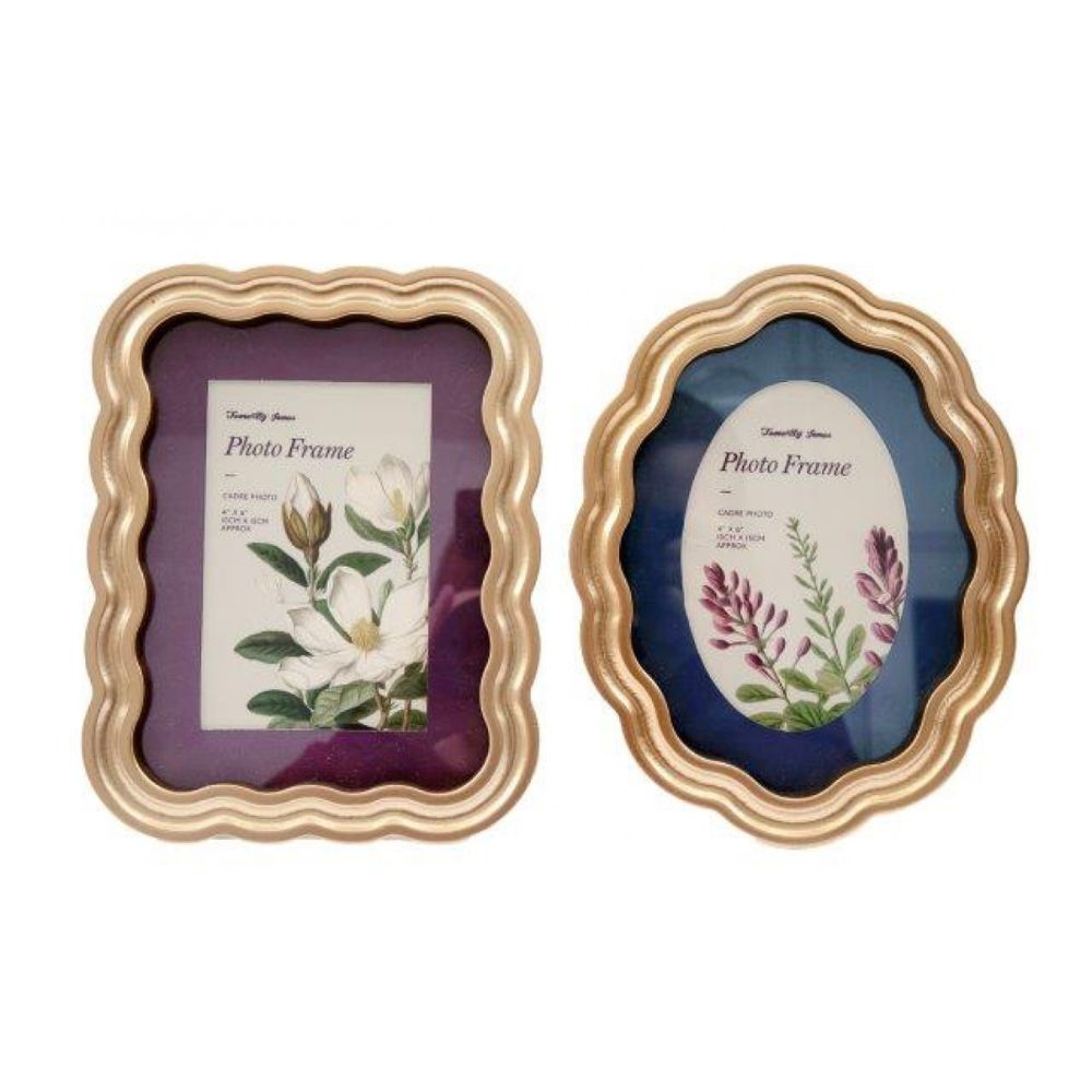 Sifcon 8cm Cosy Home Wavy Gold Photo Frame