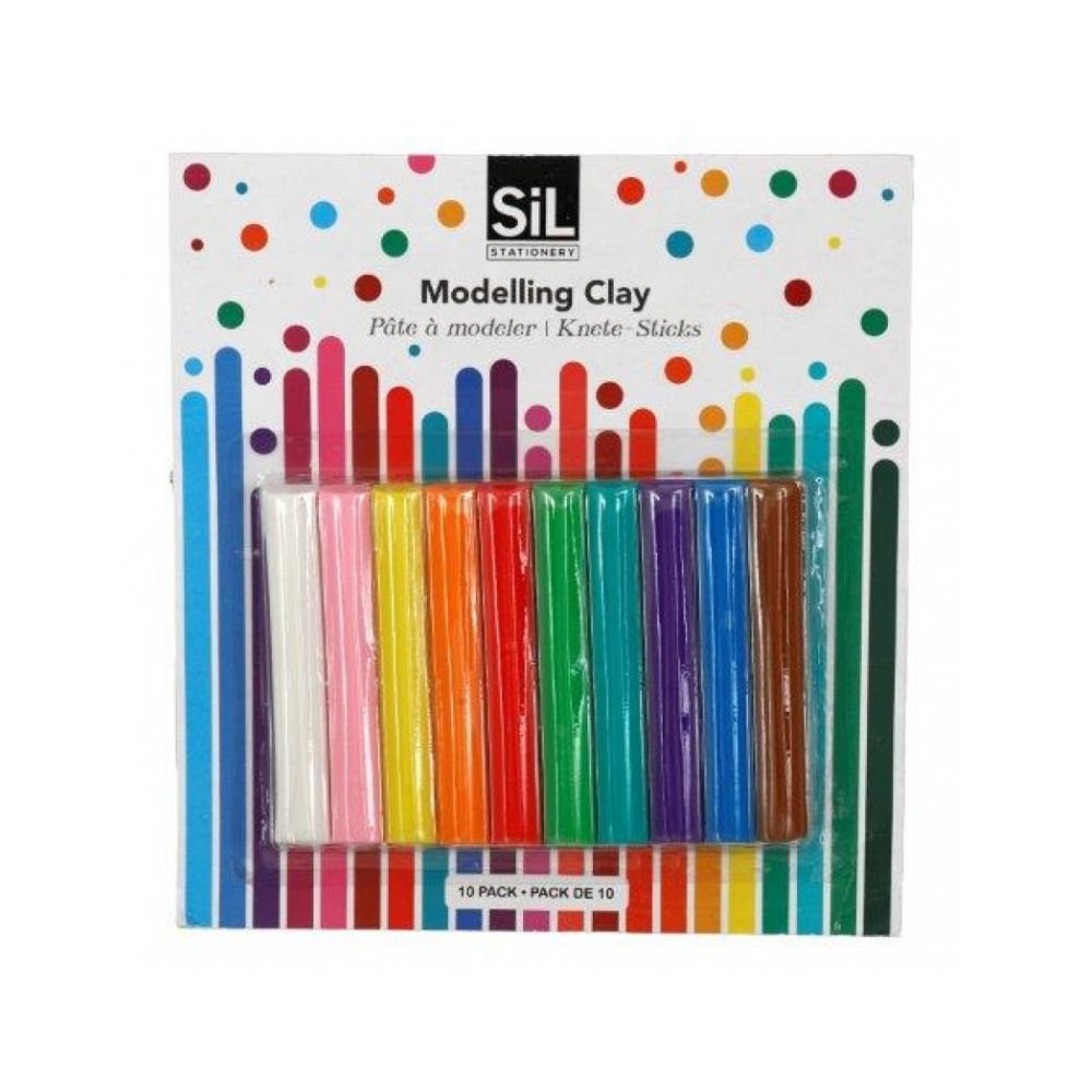 Sil Stationery Colourful Modelling Clay - (Pack of 10) - Old Railway Line Garden Centre