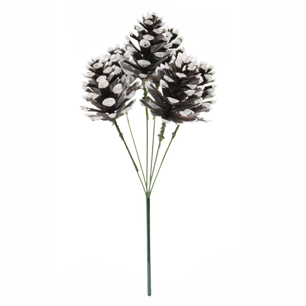 Sincere 25cm Decorative Frosted Cone Pick