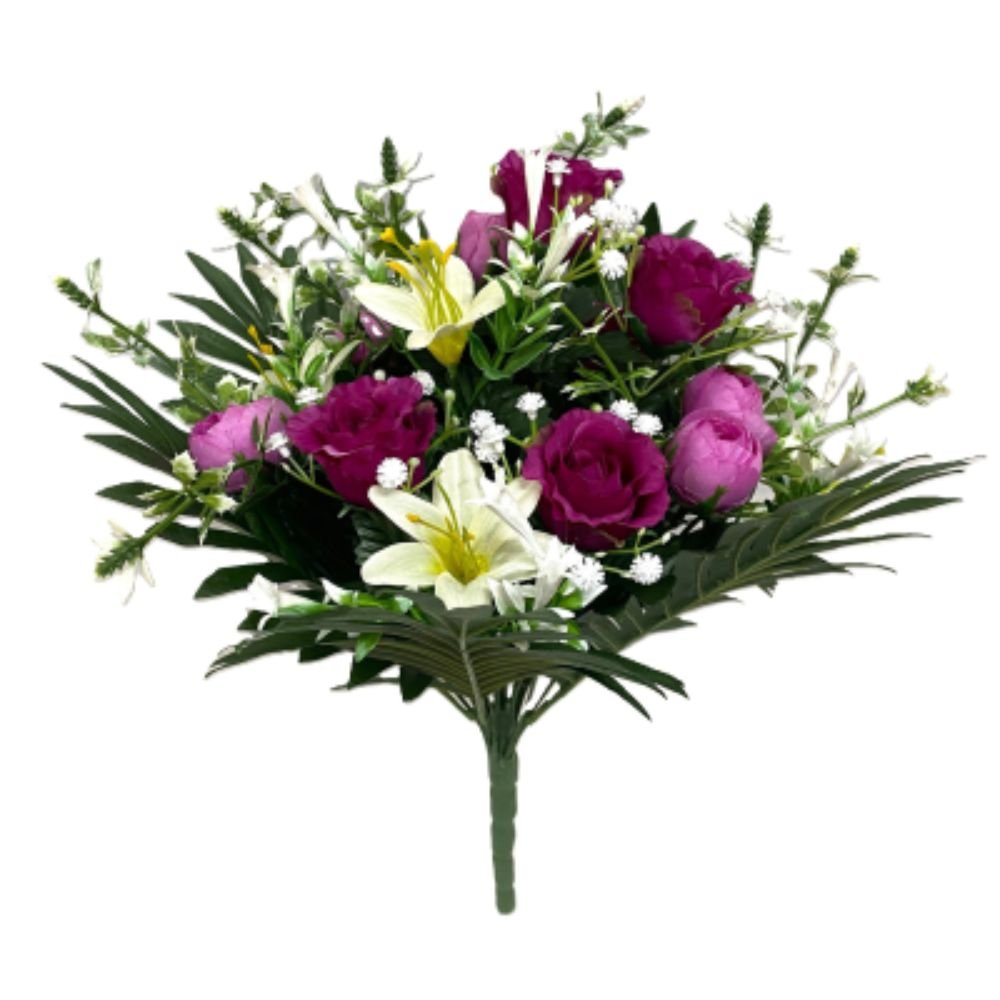 Sincere Floral 38cm Lily & Rosebud Foliage Bouquet (Choice of 3) - Old Railway Line Garden Centre