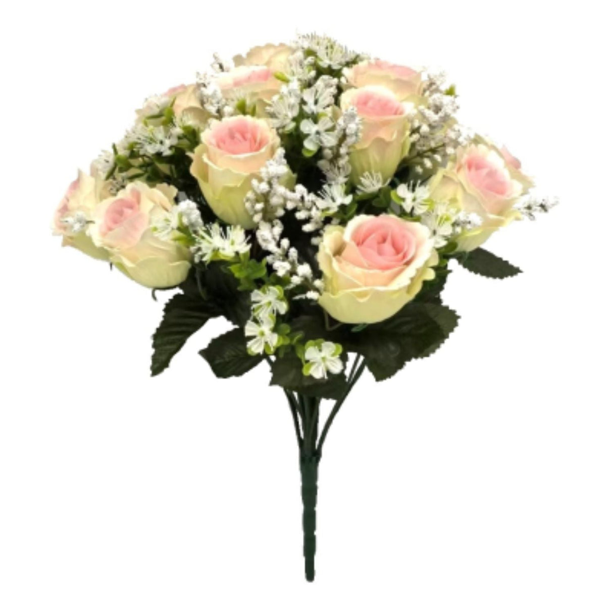 Sincere Floral 38cm Pink Rosebud & Gypsophila Blossom Bouquet - Old Railway Line Garden Centre