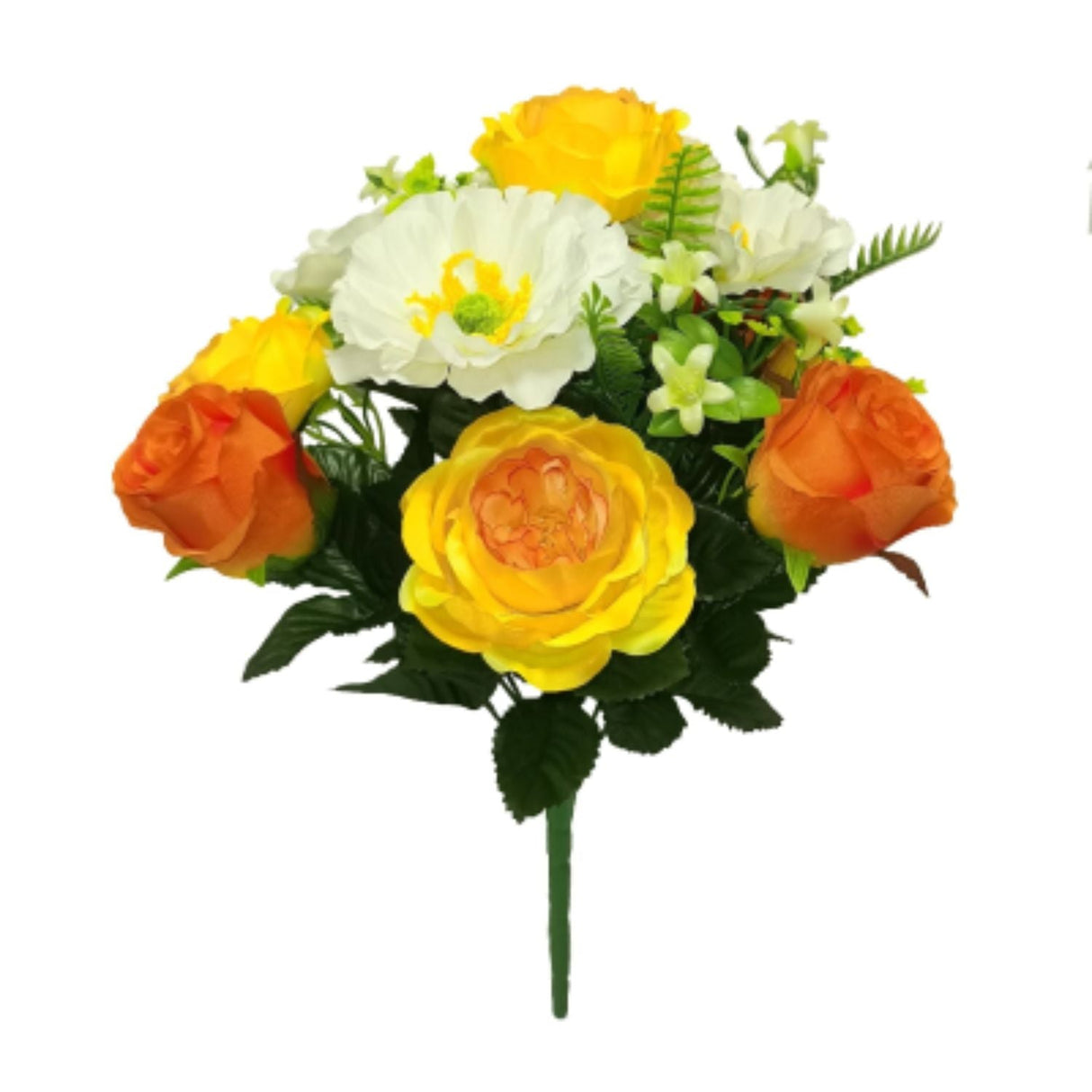 Sincere Floral 38cm Yellow Poppy Rose Blossom - Old Railway Line Garden Centre