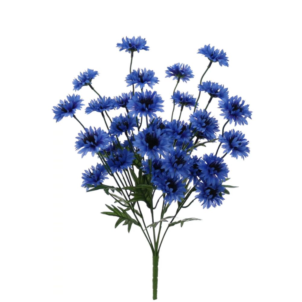 Sincere Floral 47cm Artificial Cornflower Spray - Blue (Choice of 2)