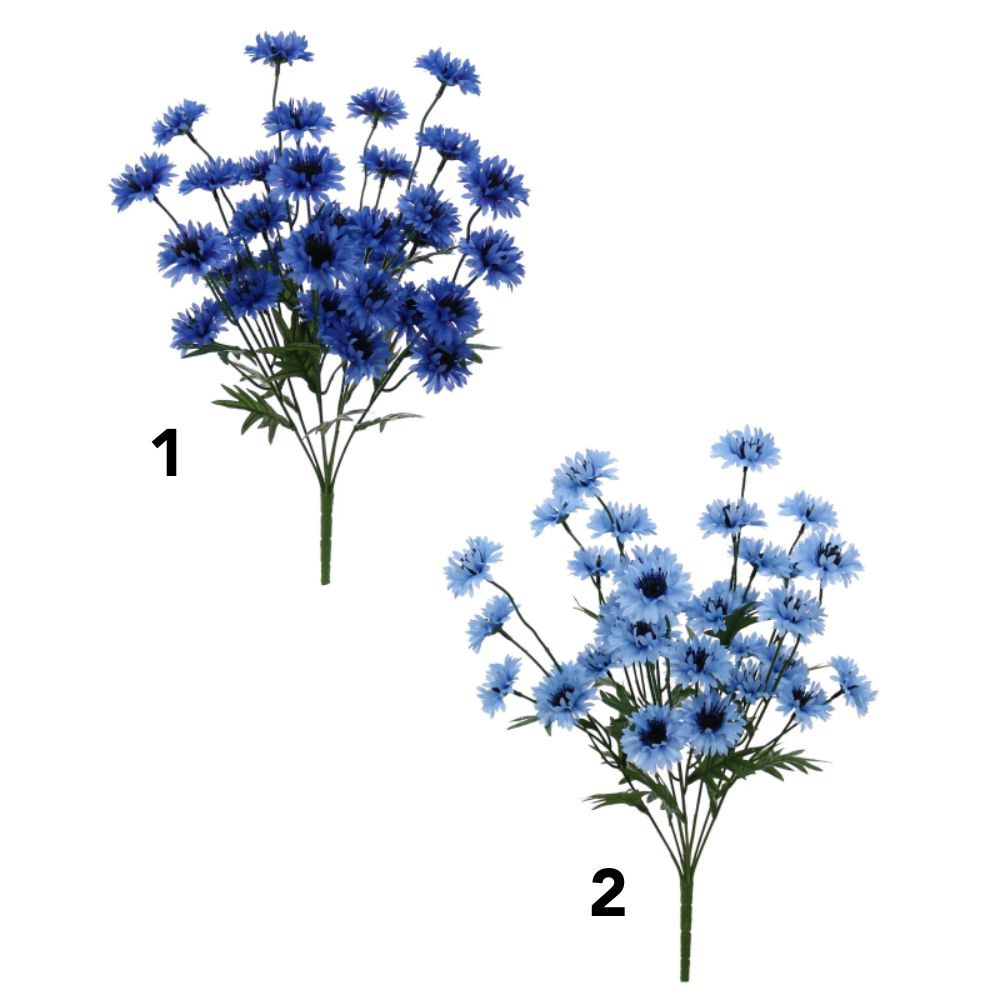 Sincere Floral 47cm Artificial Cornflower Spray - Blue (Choice of 2)