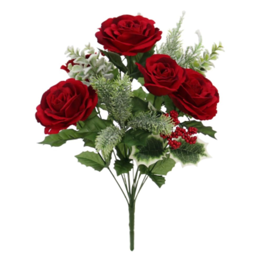 Sincere Floral 51cm Red Rose & Eucalyptus Bouquet