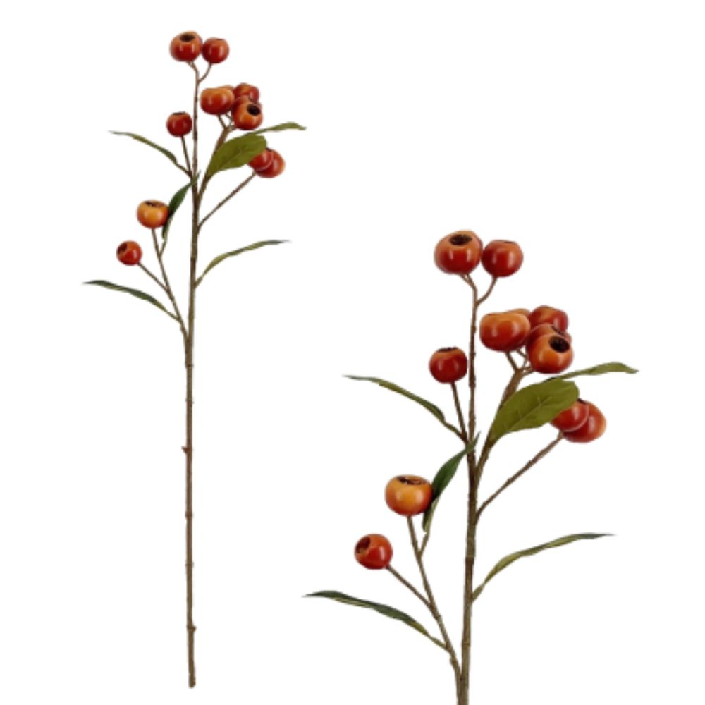 Sincere Floral 63cm Orange Rosehip Spray