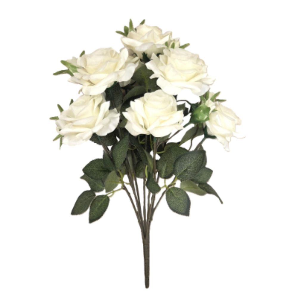 Sincere Floral 46cm Cream Open Rose & Bud Bouquet