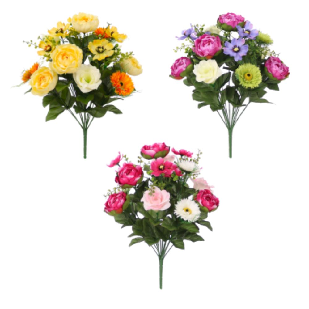 Sincere Floral 40cm Ranunculus Gerbera Eustoma Cosmos Bouquet (Choice of 3)
