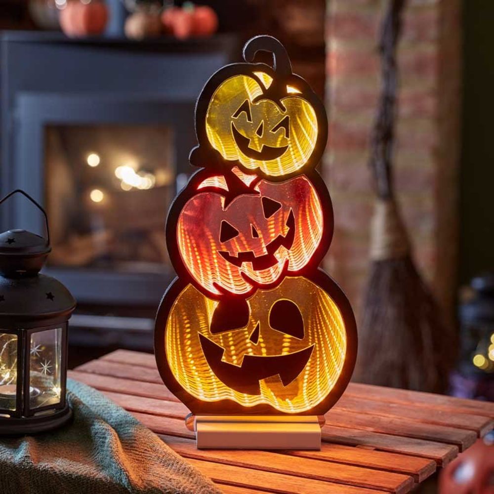 Smart Garden 41.5cm Infinity Glass Pumpkins Indoor Light Ornament - Old Railway Line Garden Centre
