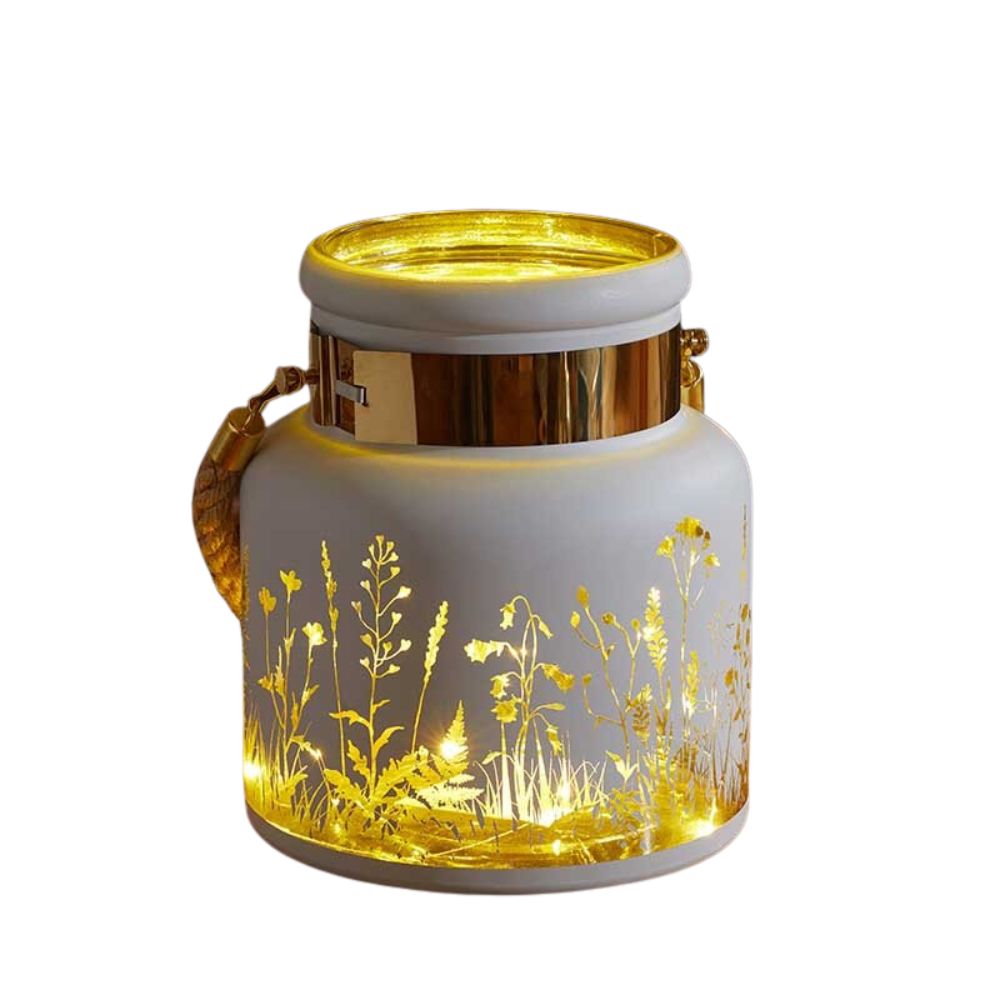 Smart Solar 17cm Meadow Lantern - White