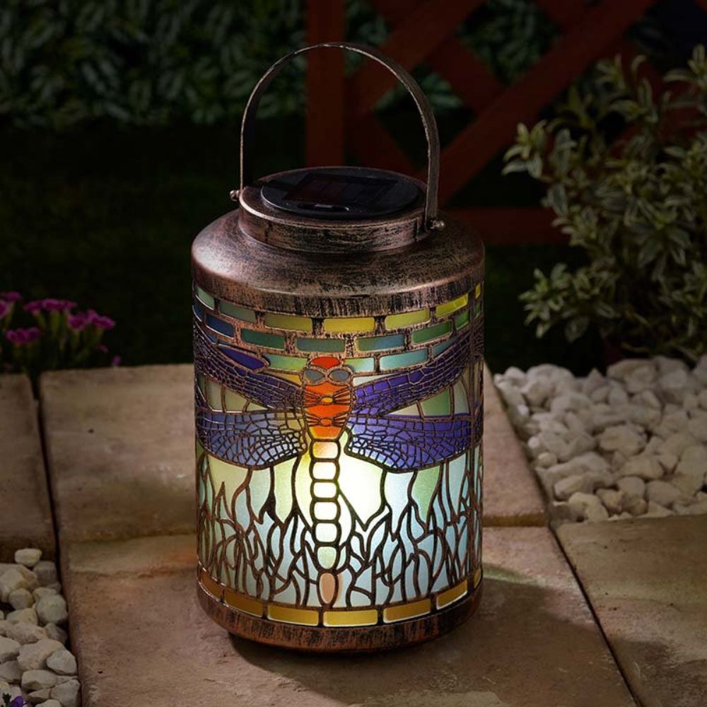 Smart Solar 24cm Tiffany Dragonfly Lantern