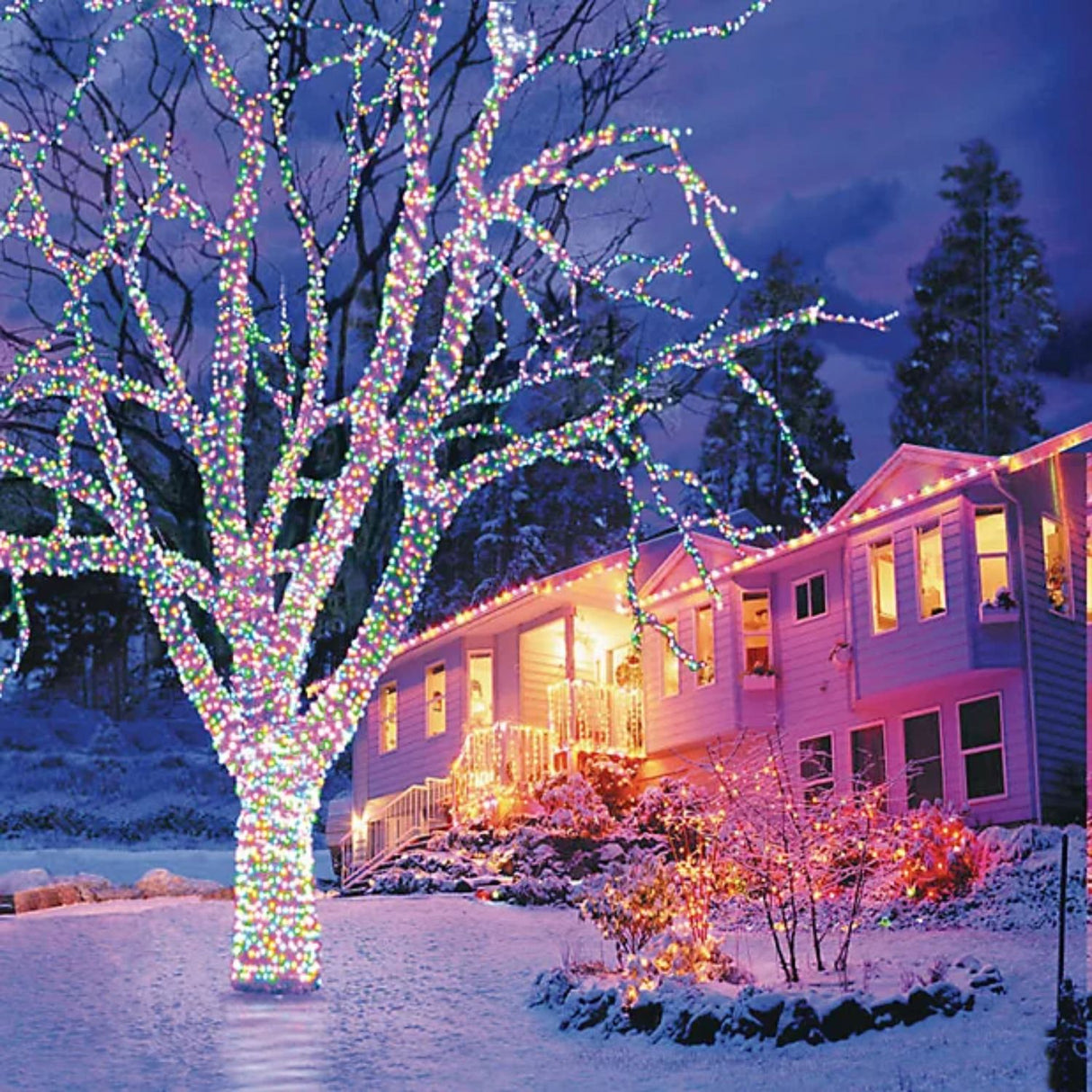 Snowtime 100 Multi Coloured LED Connectable Lights (10m)