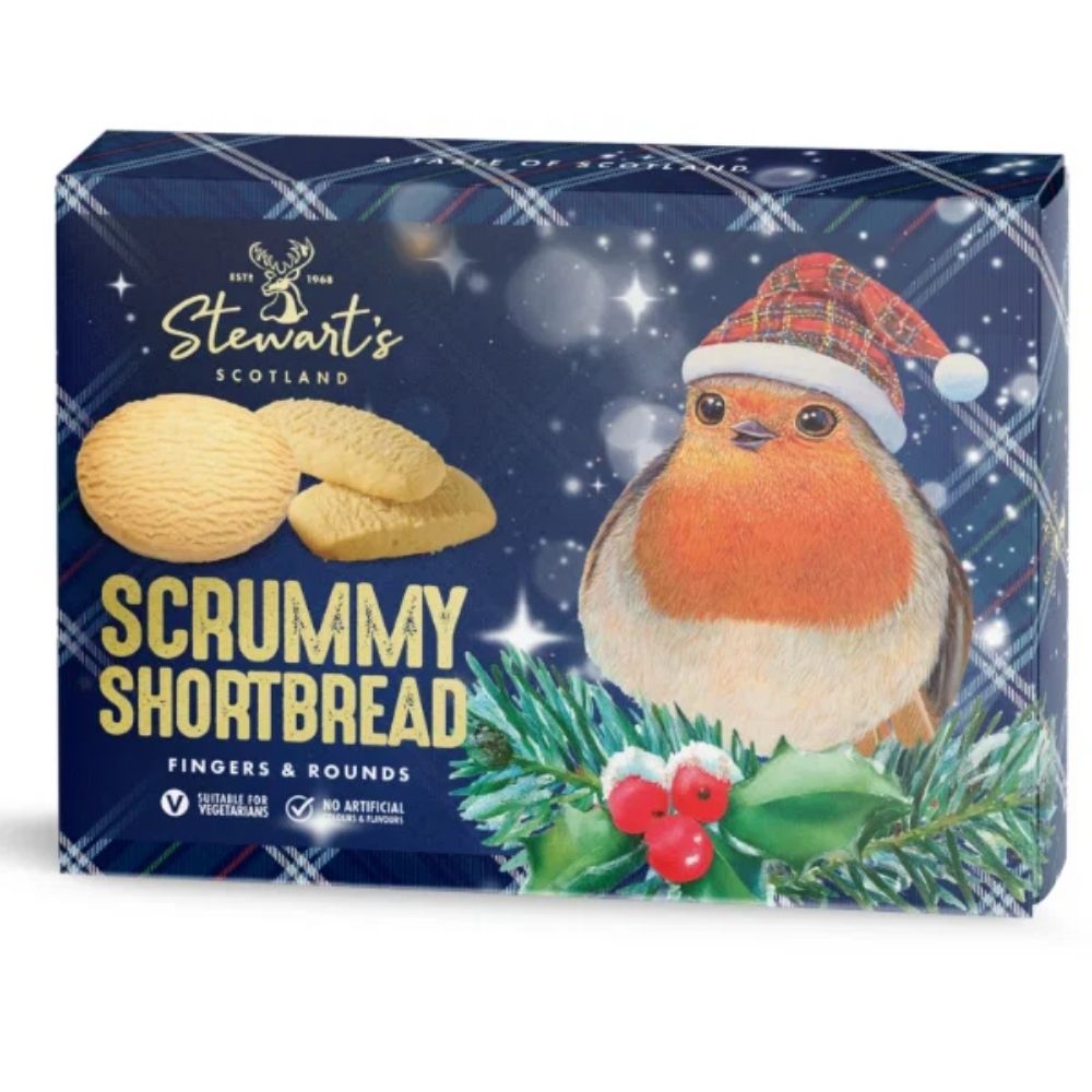 Stewart's 360g Red Robin Scrummy Shortbread Box