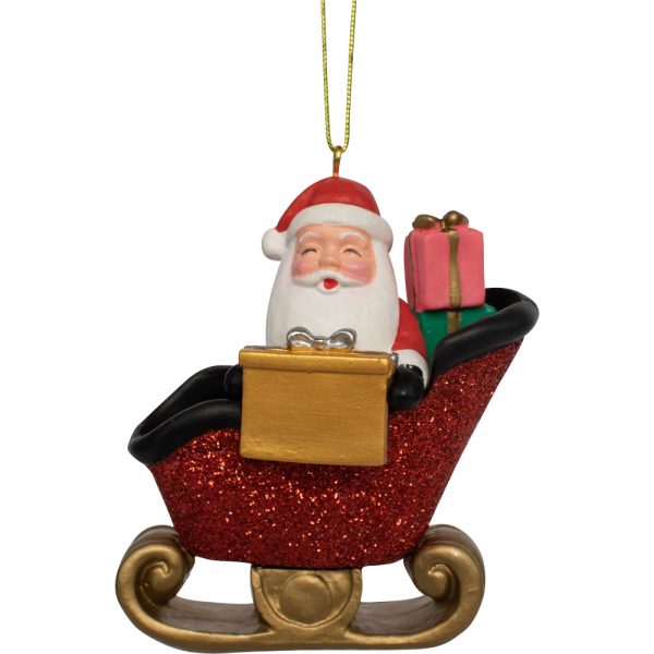Suki Gifts Santa in Sleigh Christmas Ornament - Emilia
