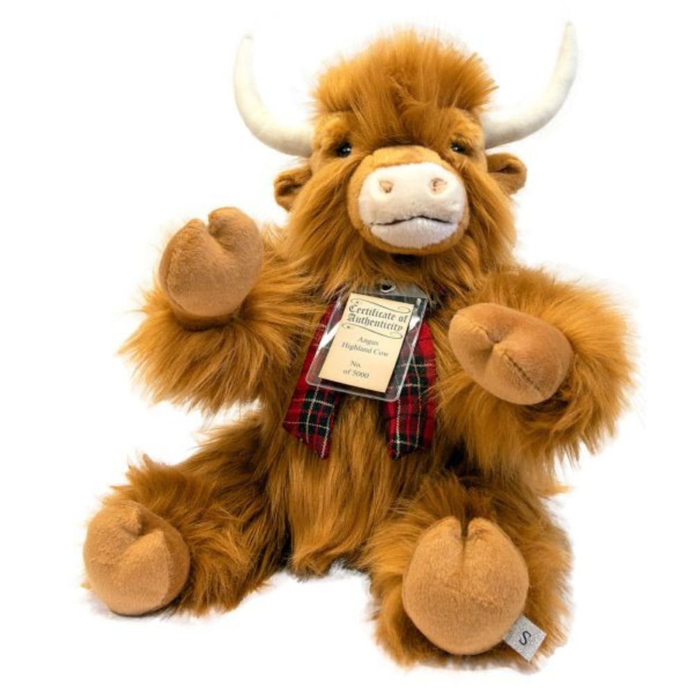 Suki Gifts Silver Tag 'Highland Cow' Collectable Teddy Bear