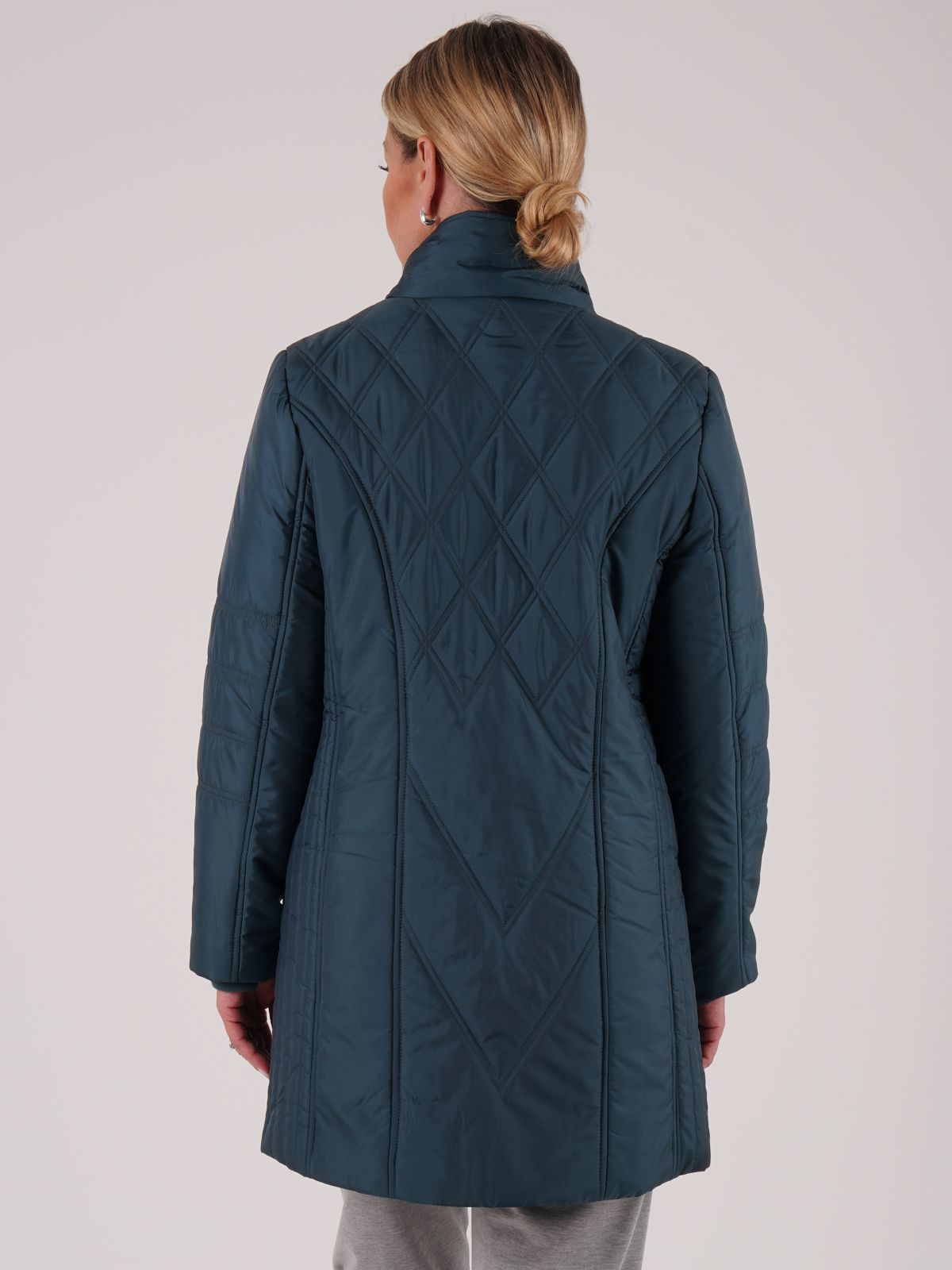 TIGI 14/16 Peacock Teal Diamond Quilt Coat - T25-09E