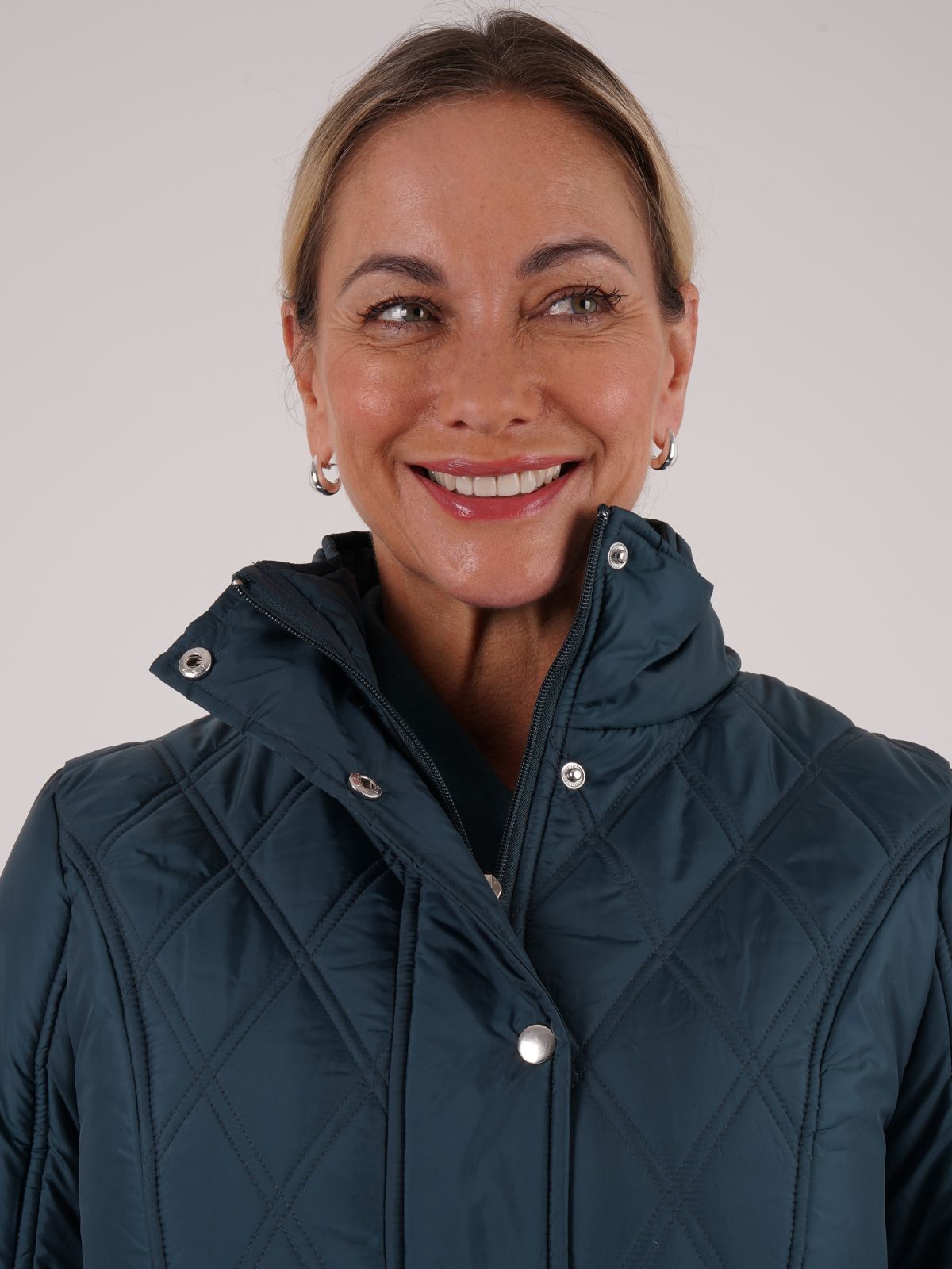 TIGI 14/16 Peacock Teal Diamond Quilt Coat - T25-09E