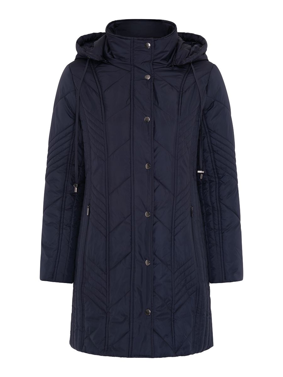 TIGI 10/12 Navy Hooded Quilt Coat - T25-13E
