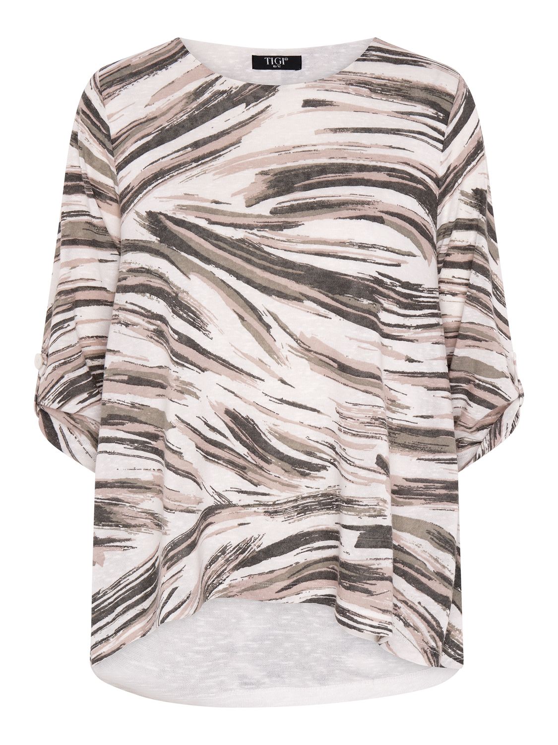 TIGI 10/12 Sage Green Two Layer Painterly Brush Stroke Top - T25-31B