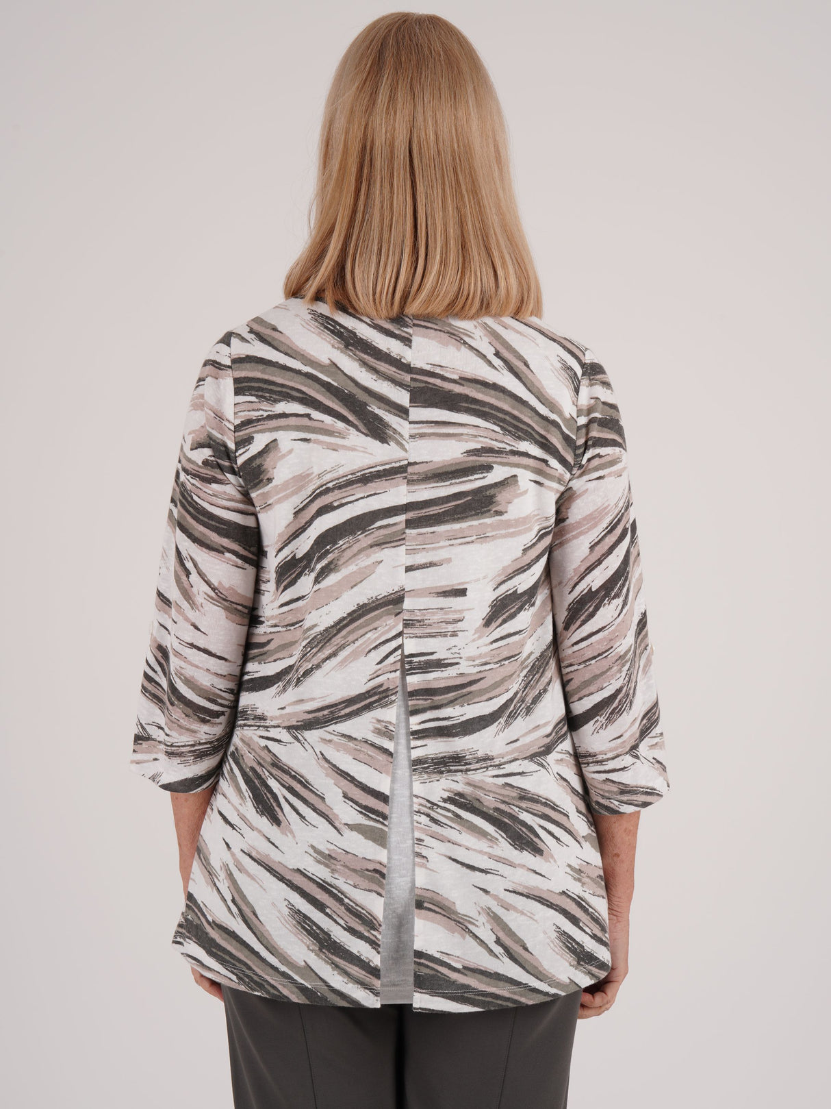 TIGI 14/16 Sage Green Two Layer Painterly Brush Stroke Top - T25-31B