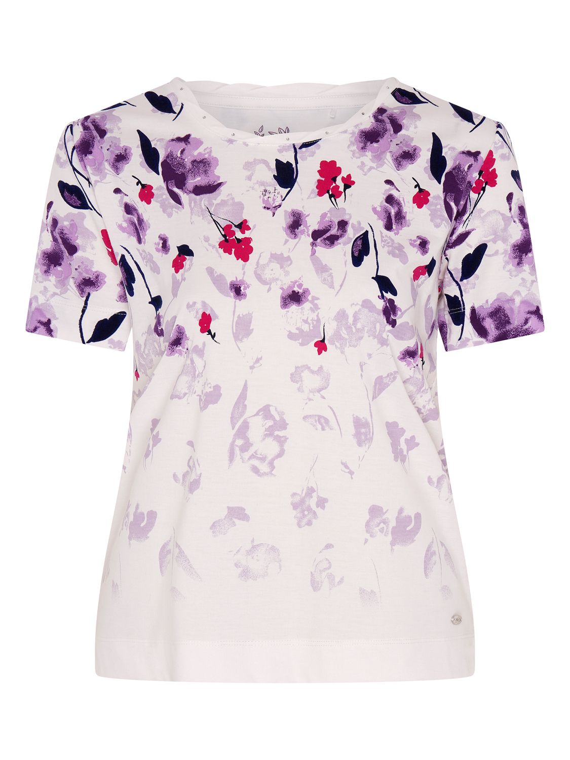 TIGI 10/12 Lilac Cascade Border Print Top - T25-32A
