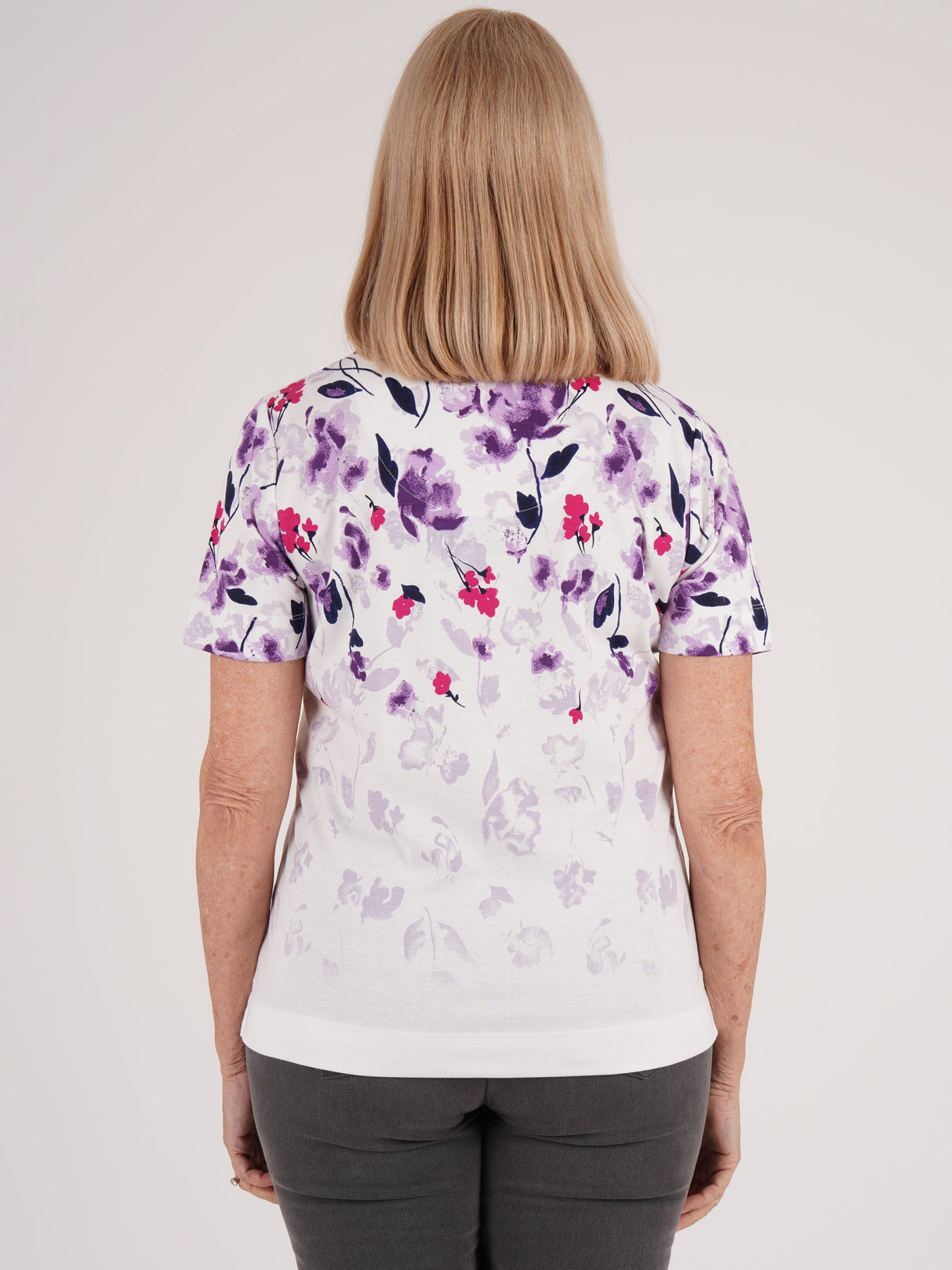 TIGI 14/16 Lilac Cascade Border Print Top - T25-32A