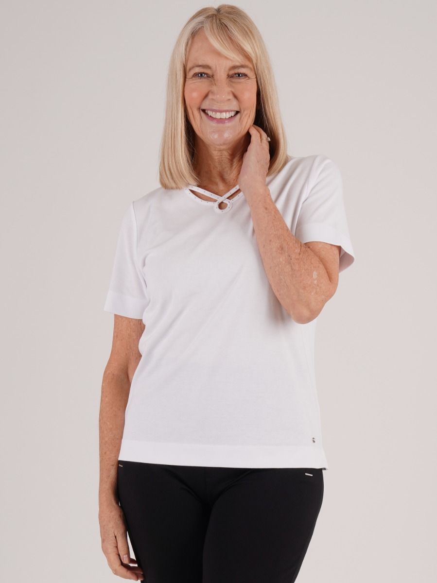 TIGI White Infinity Neckline Top - T25-33A