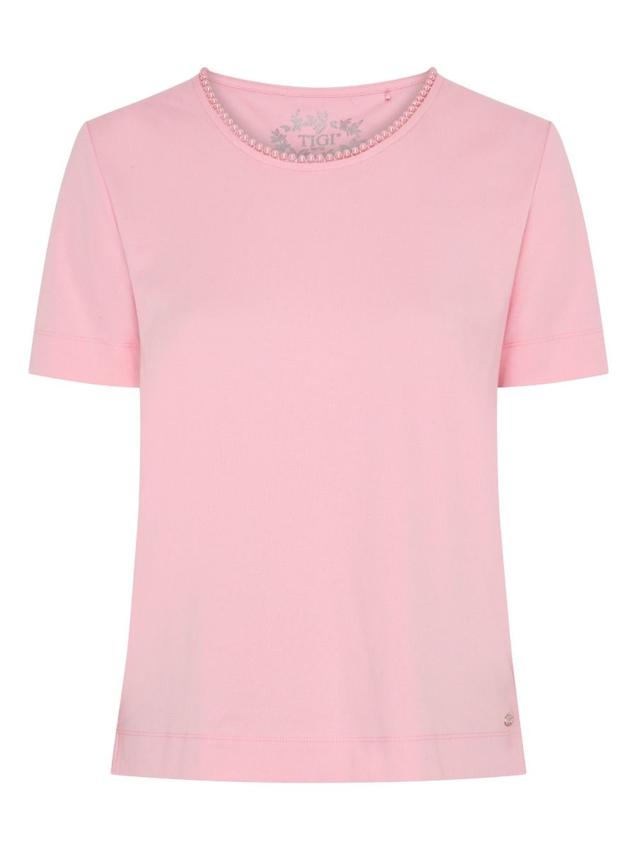 TIGI 18/20 Pink Beaded Neck Trim Top - T25-35A