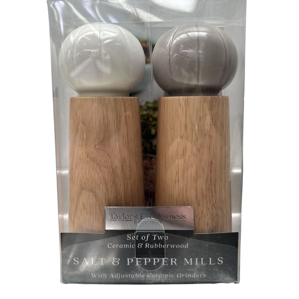 Taylor's Eye Witness Ceramic & Rubberwood Salt & Pepper Mills