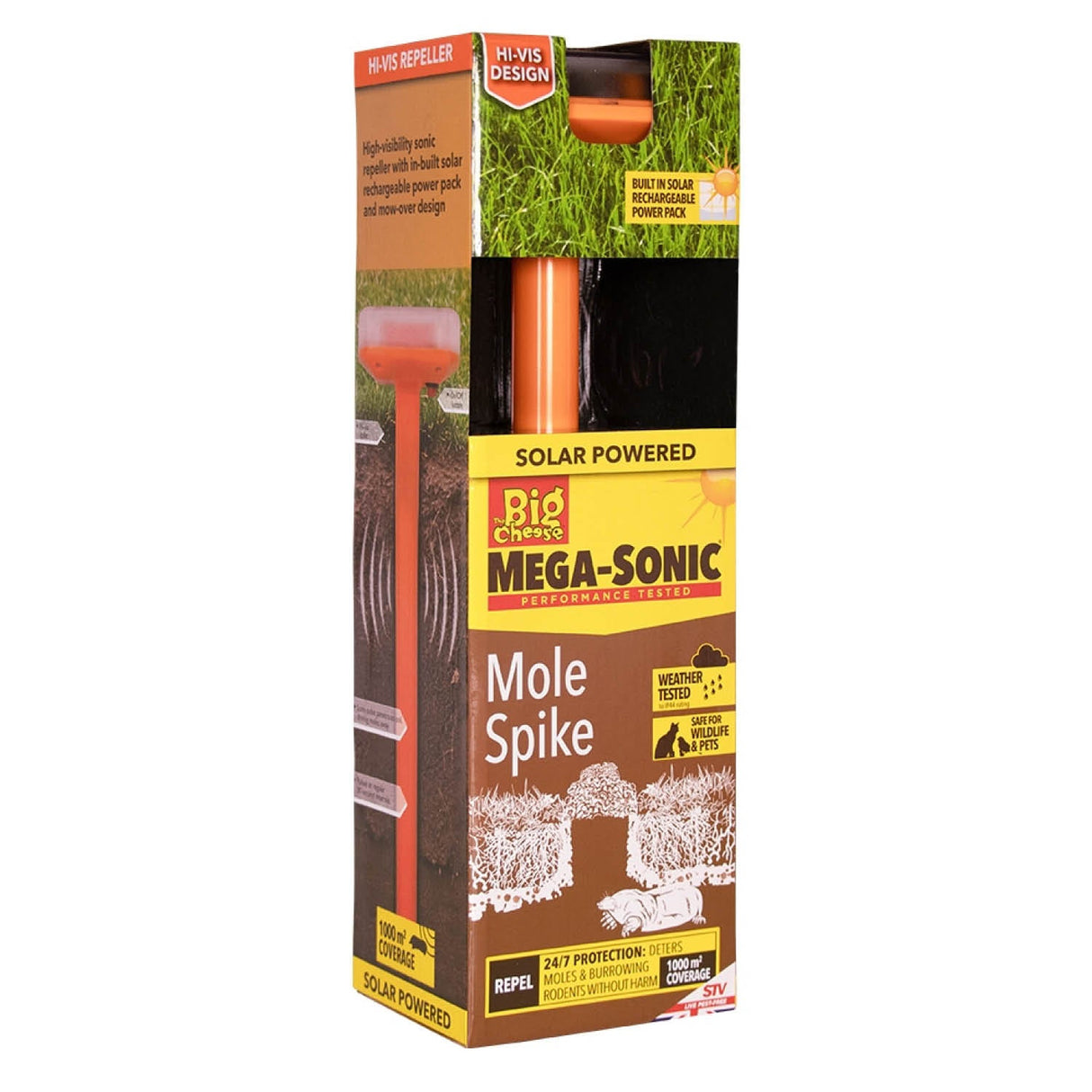 The Big Cheese Hi - Vis Mega - Sonic Solar Mole Spike - Old Railway Line Garden Centre