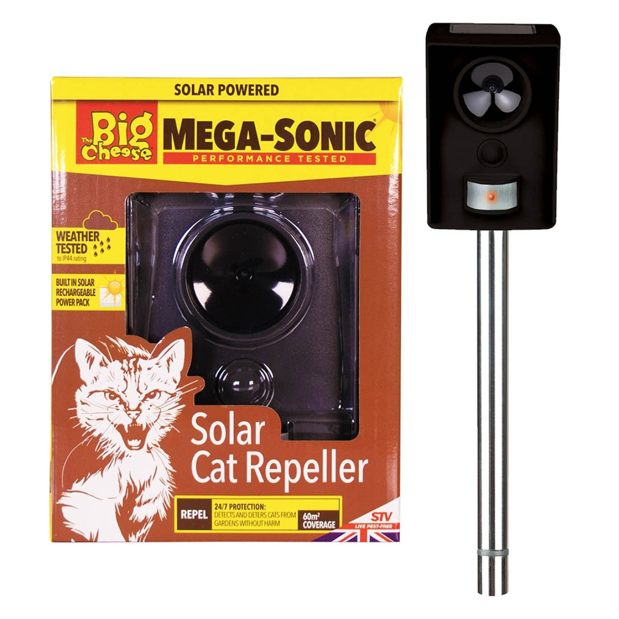 The Big Cheese Mega - Sonic Solar Cat Repeller - Old Railway Line Garden Centre
