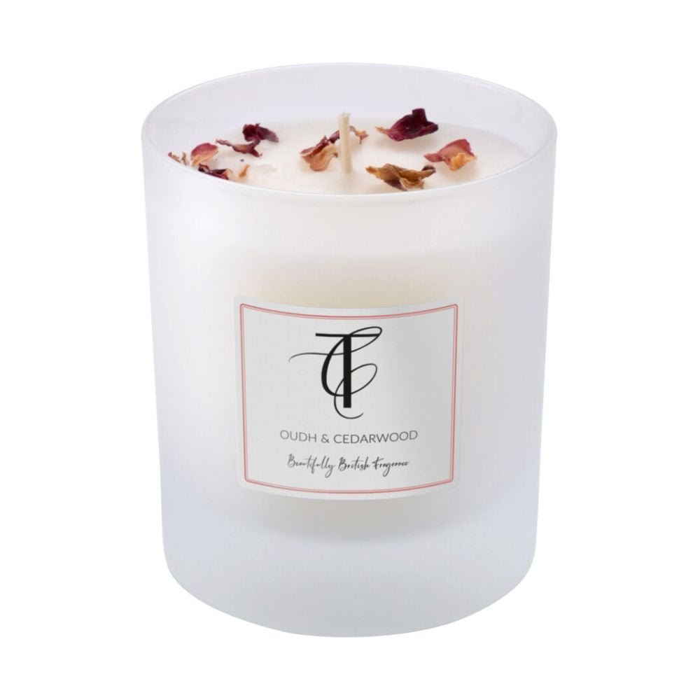 The Country Candle Co - Pastels Oudh & Cedarwood 30cl Glass Candle - Old Railway Line Garden Centre