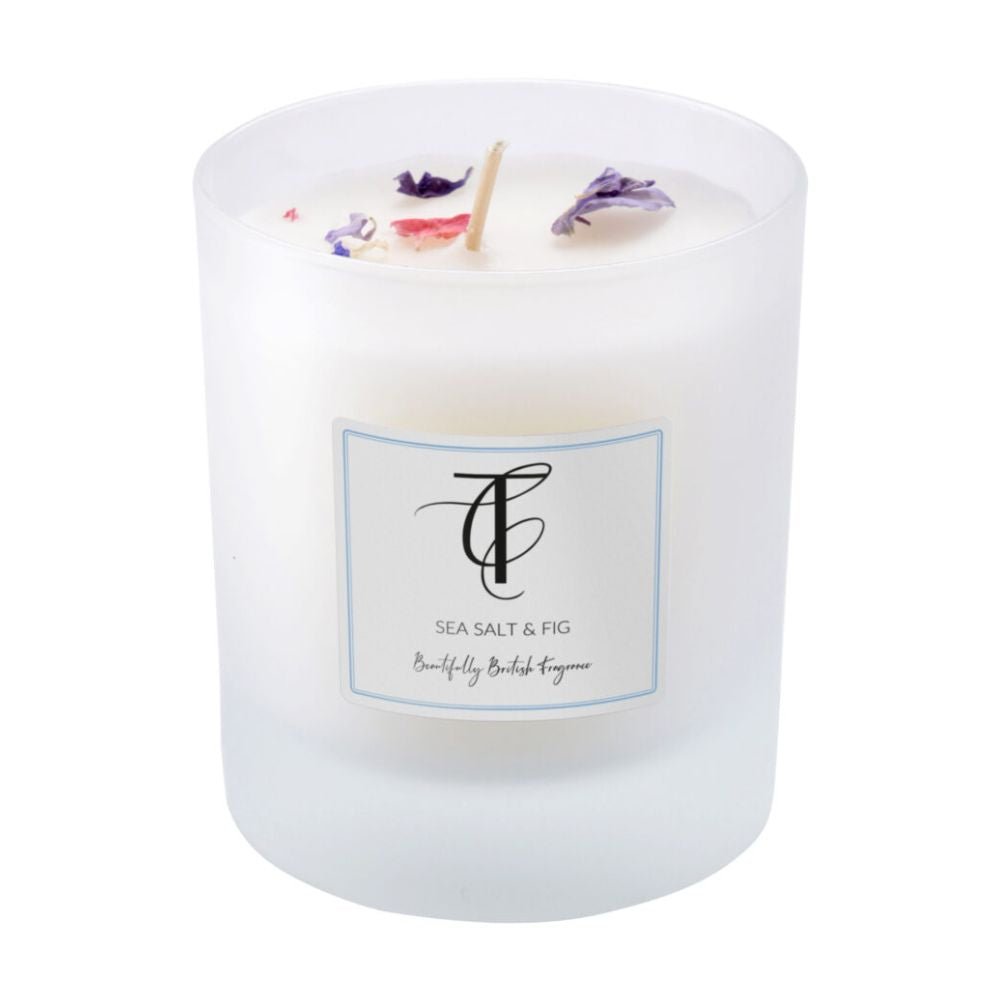 The Country Candle Co - Pastels Sea Salt & Fig 30cl Glass Candle - Old Railway Line Garden Centre