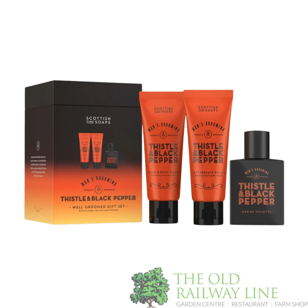 The Scottish Fine Soaps Thistle & Black Pepper Well Groomed Gift Set - S30019 - Old Railway Line Garden Centre