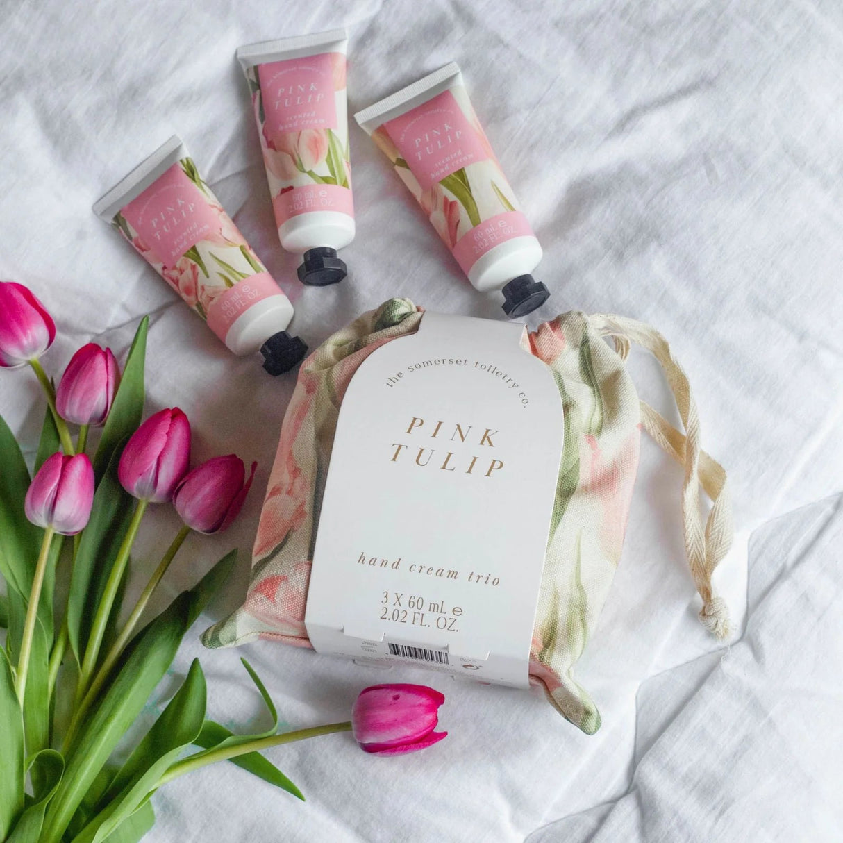 The Somerset Toiletry Co Pink Tulip Hand Cream Gift Bag - Old Railway Line Garden Centre